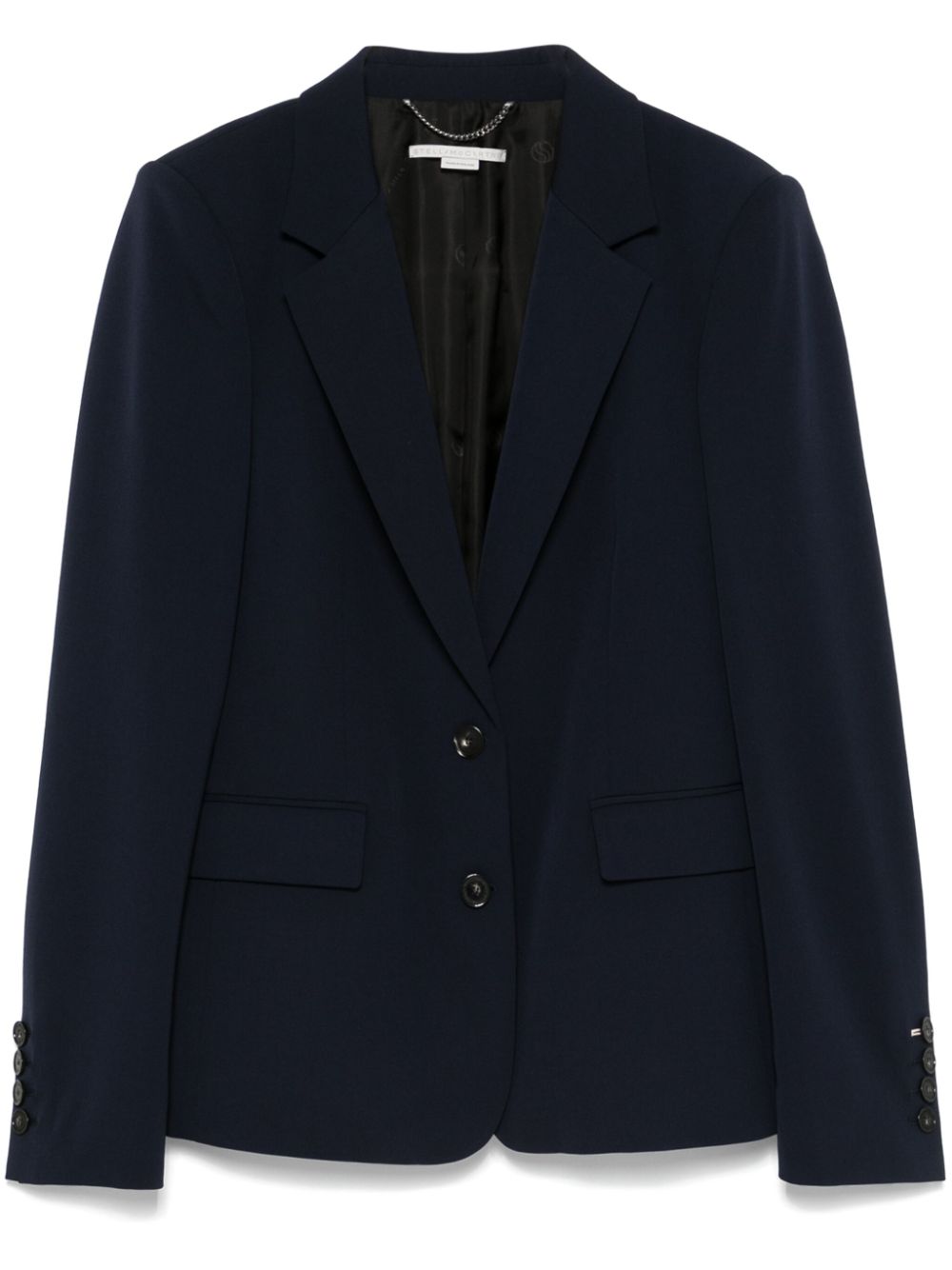 Single-breasted wool-blend blazer - Pink