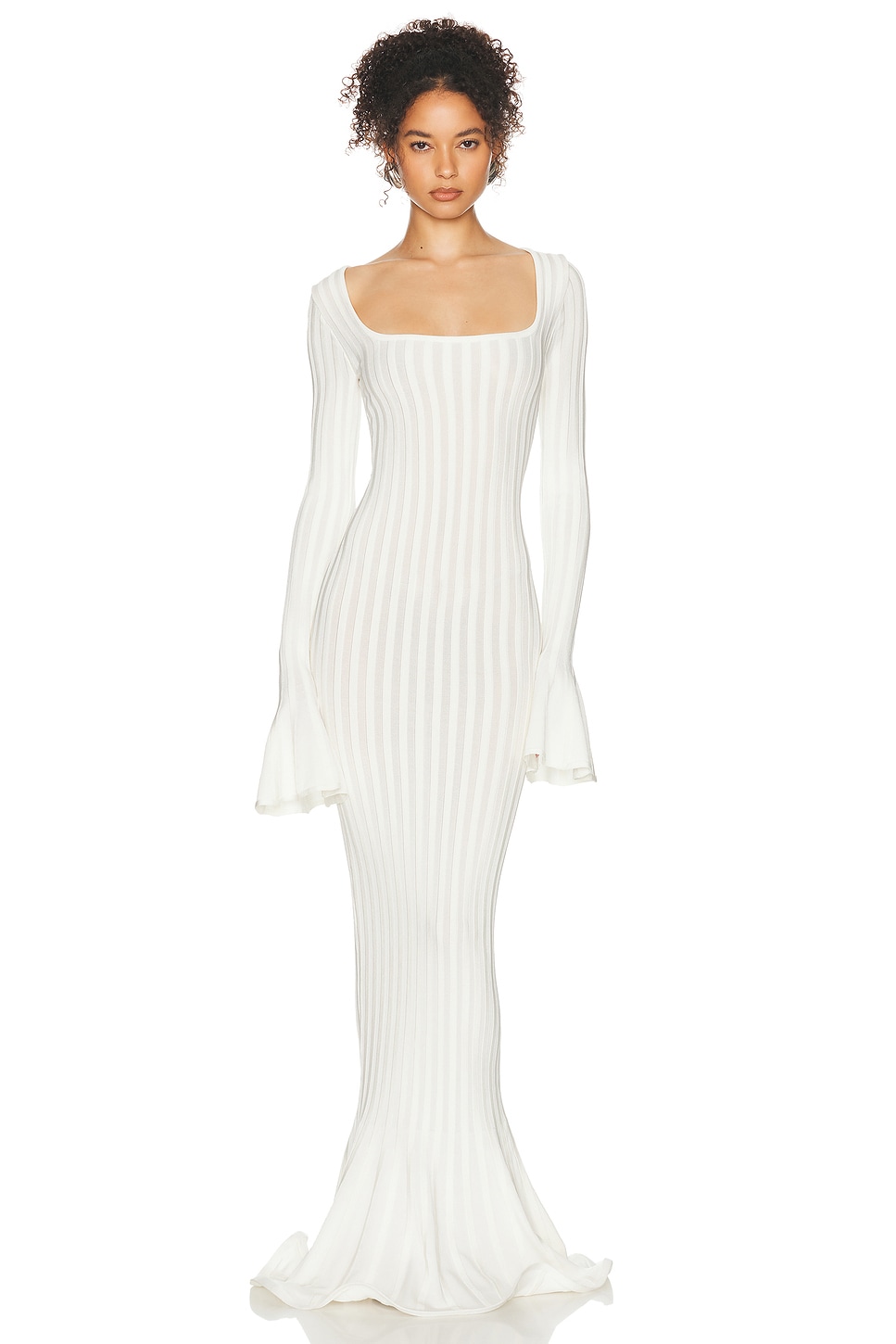 Helsa Tesca Knit Dress in White - White. XXS also in