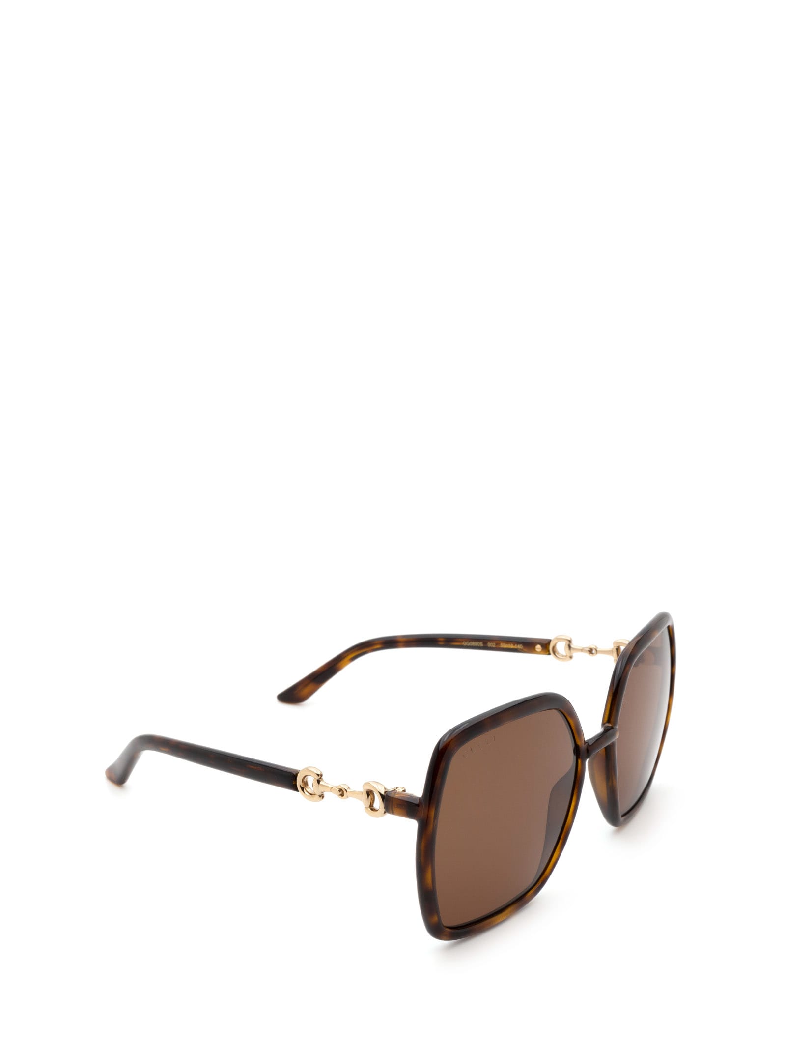 Oversize-frame horsebit-detail sunglasses - Brown