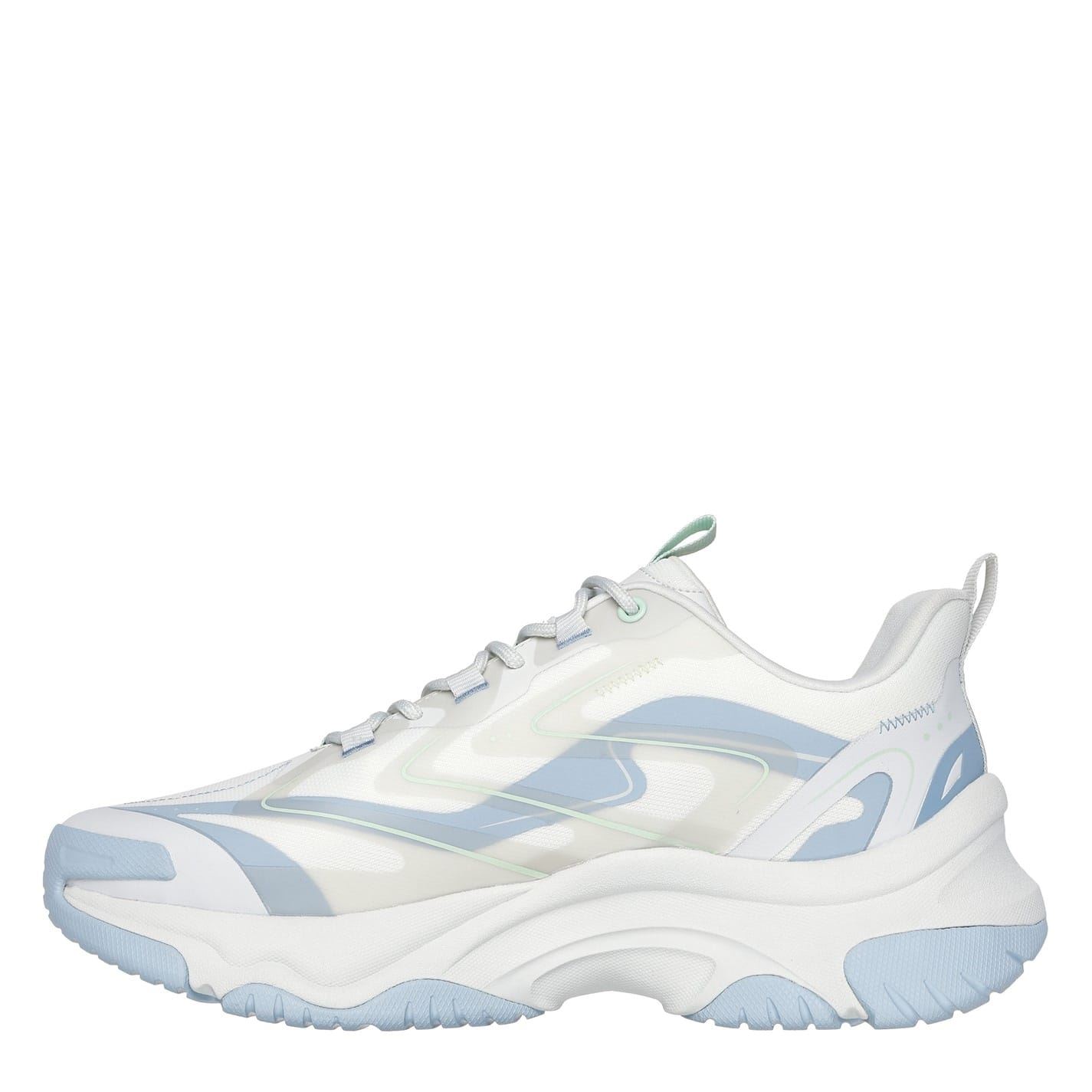 Skechers Mens Moonhiker Lace-Up Sneakers in Grey Blue