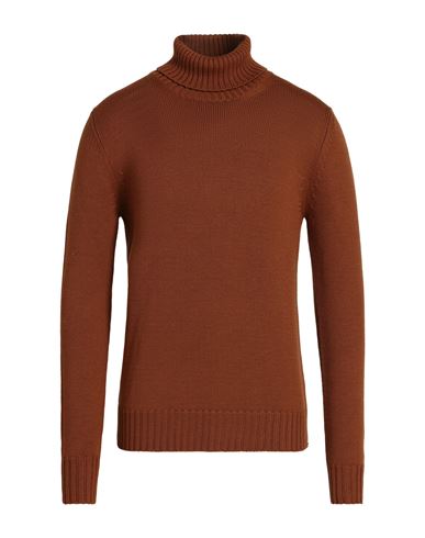 Man Turtleneck Brown Size 36 Merino Wool