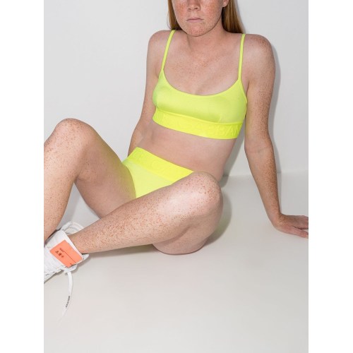 Logo-band high-rise bikini set - Yellow