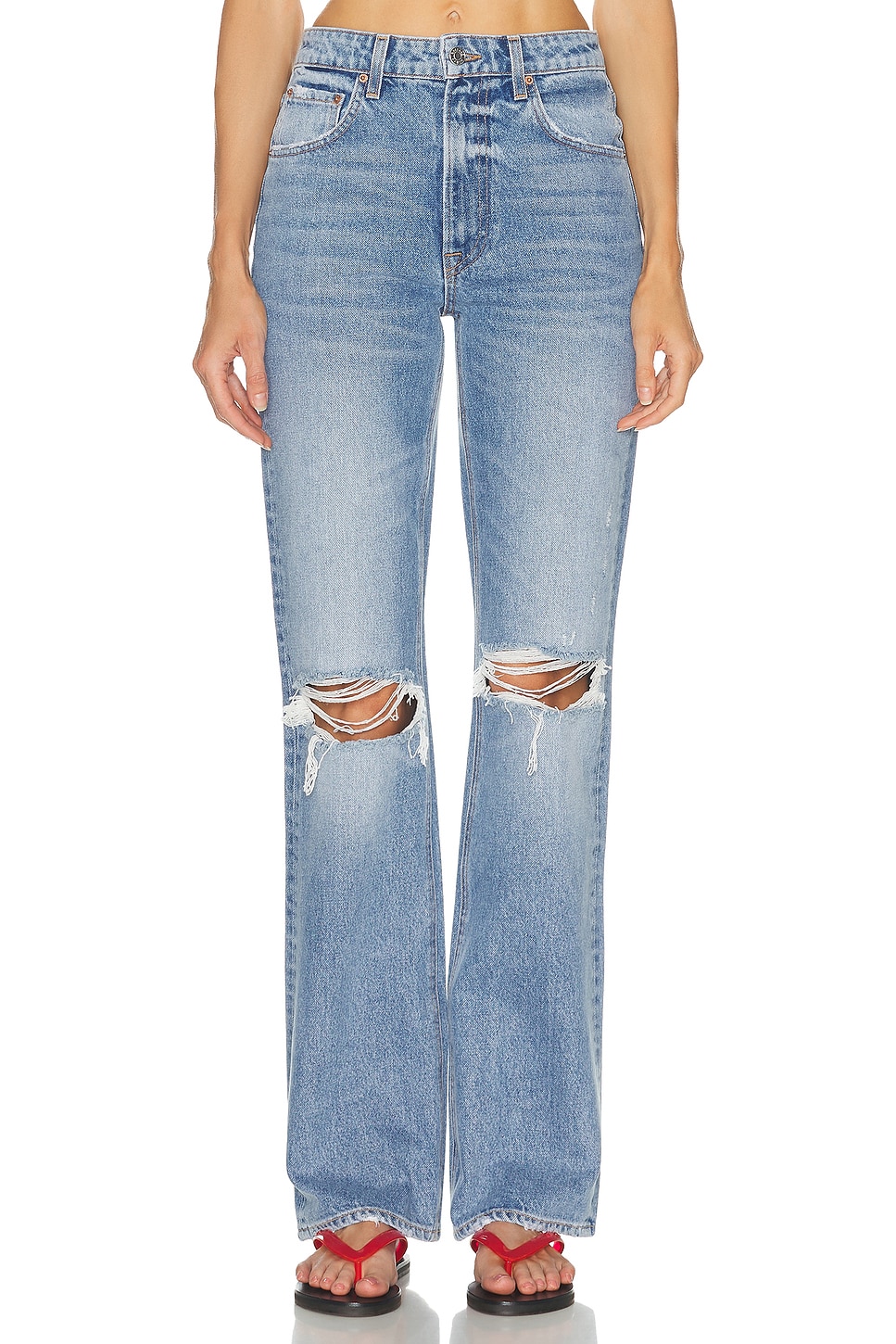 GRLFRND Melanie High Rise Boot in Doheny Dr - Blue. 30 also in