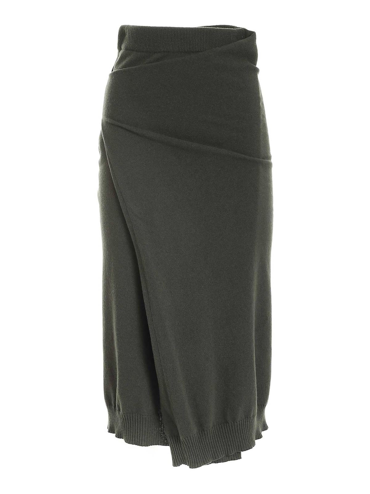 Asymmetrical skirt in green