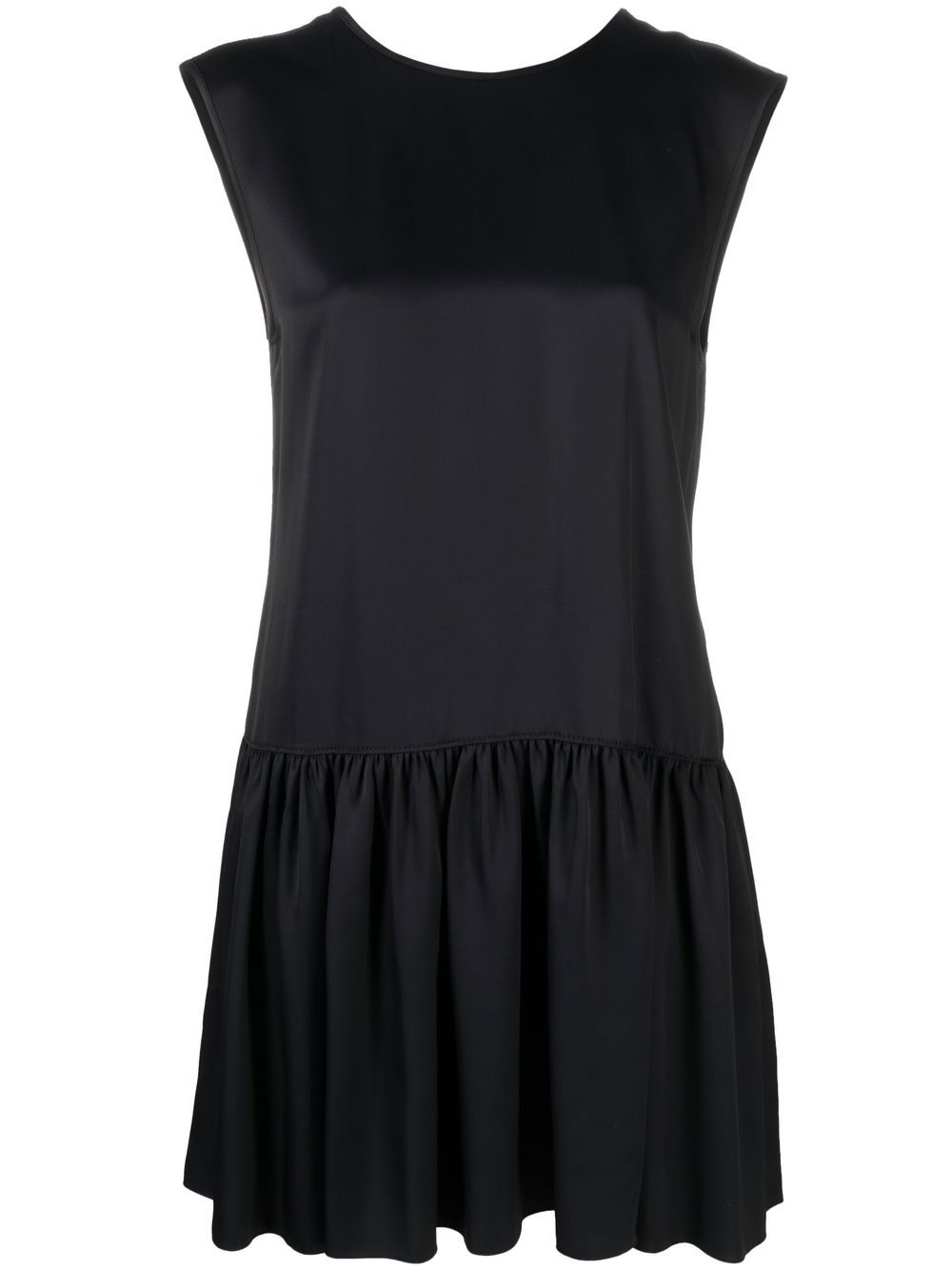 Round-neck sleeveless minidress - Black