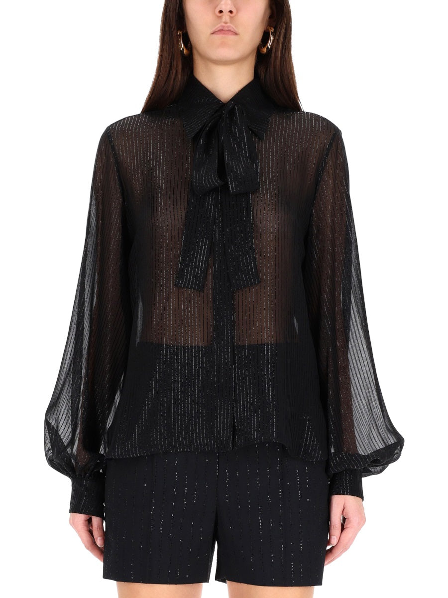 Striped Silk Chiffon Shirt