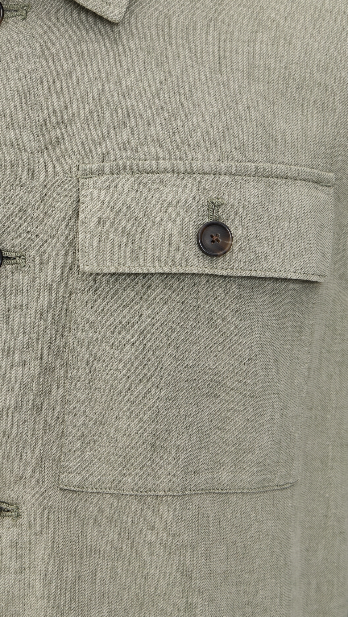 Faherty Movement Linen Shirt Jacket Sage Cliff 