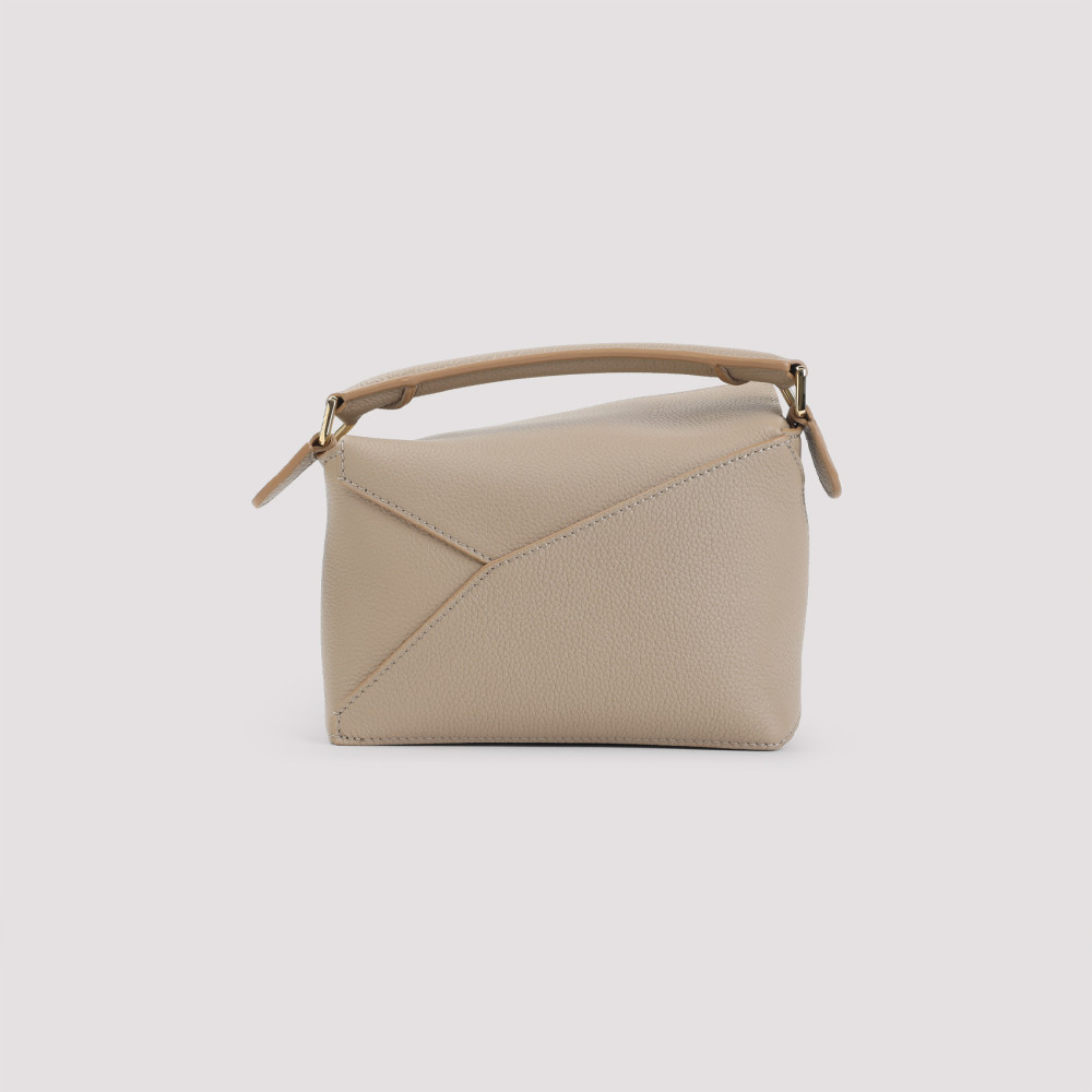Beige Puzzle Edge Mini Crossbody Bag