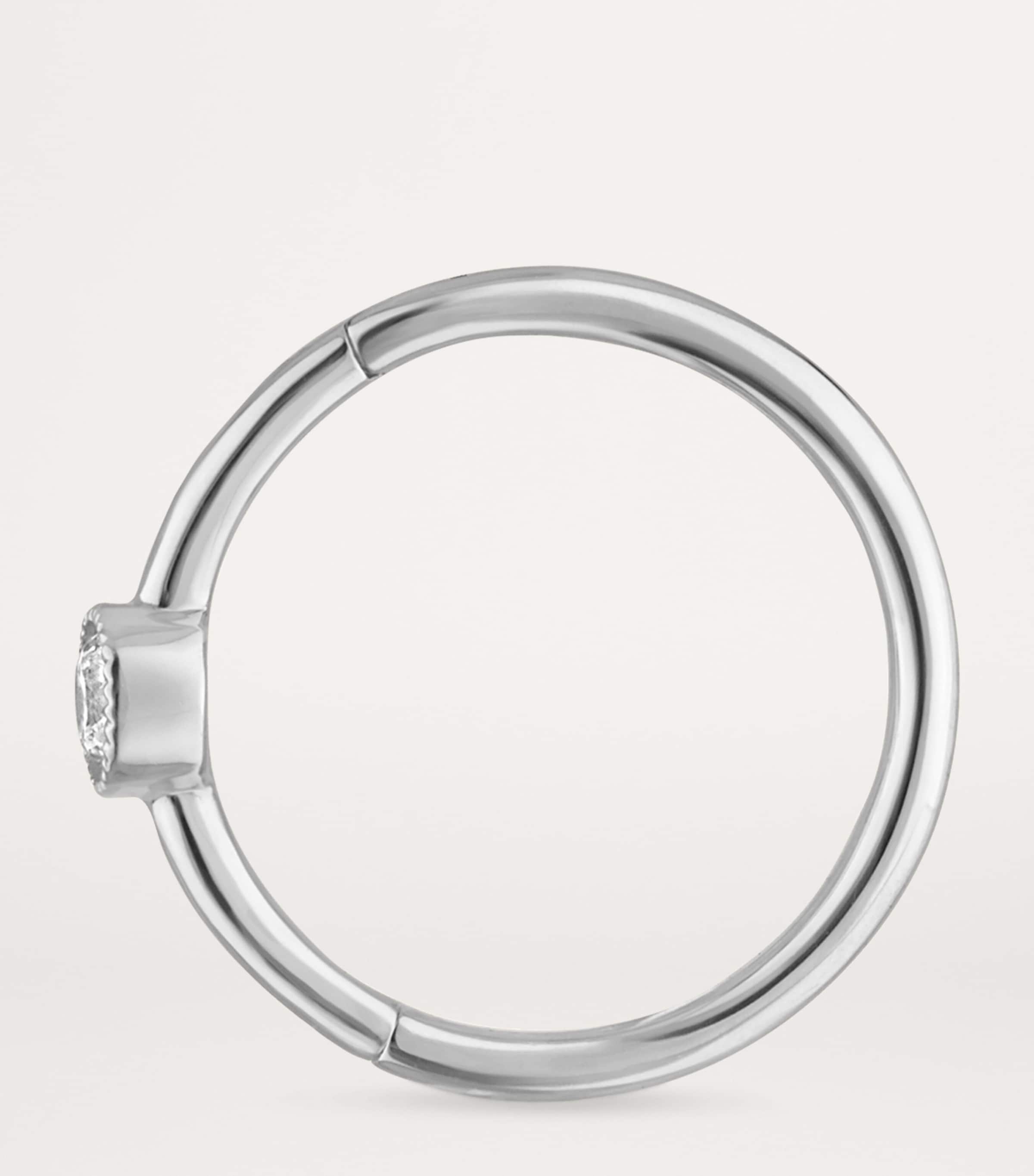 Scalloped Diamond Clicker Single Hoop Earring