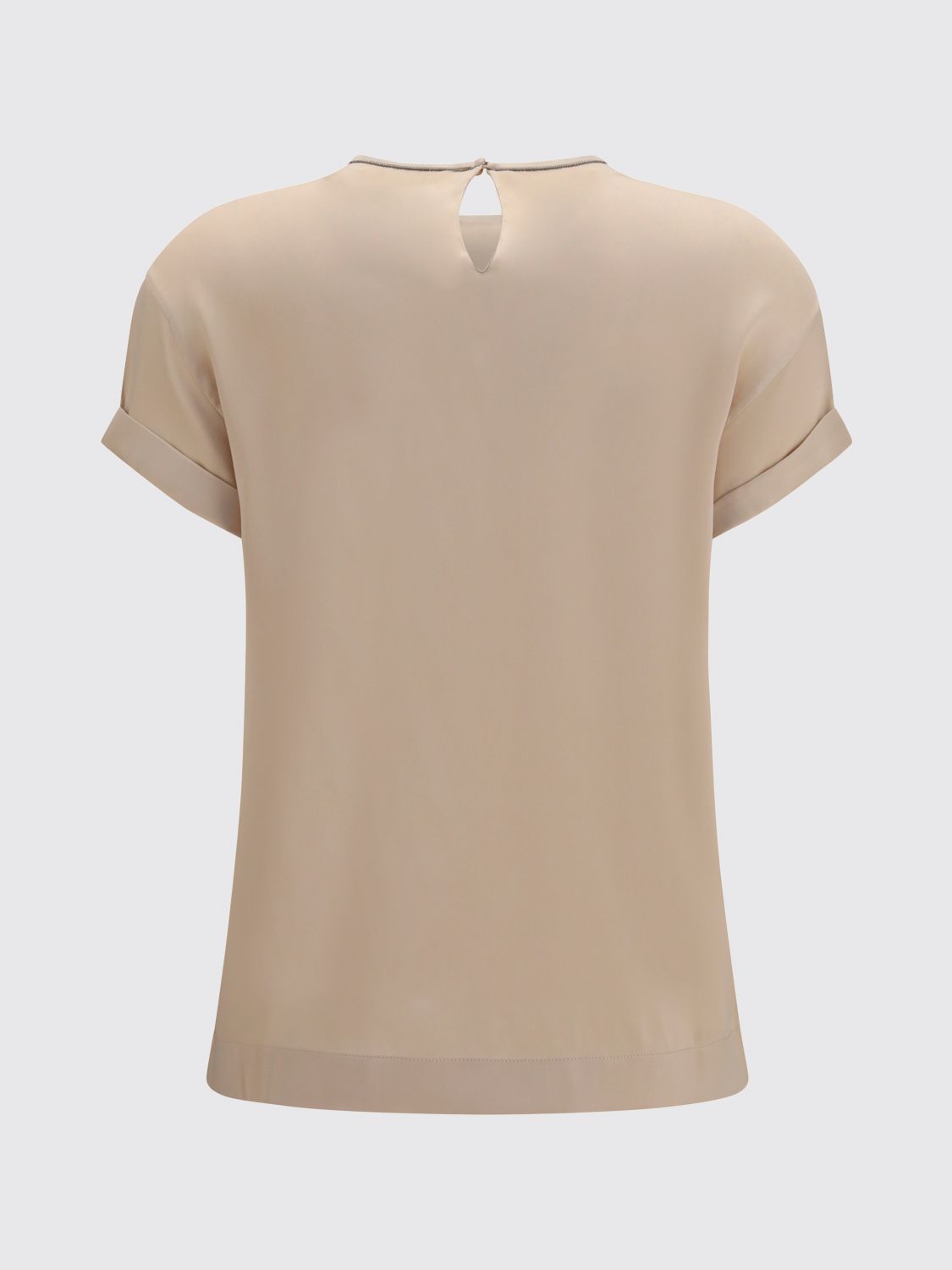 Monili-detail satin blouse - Neutrals