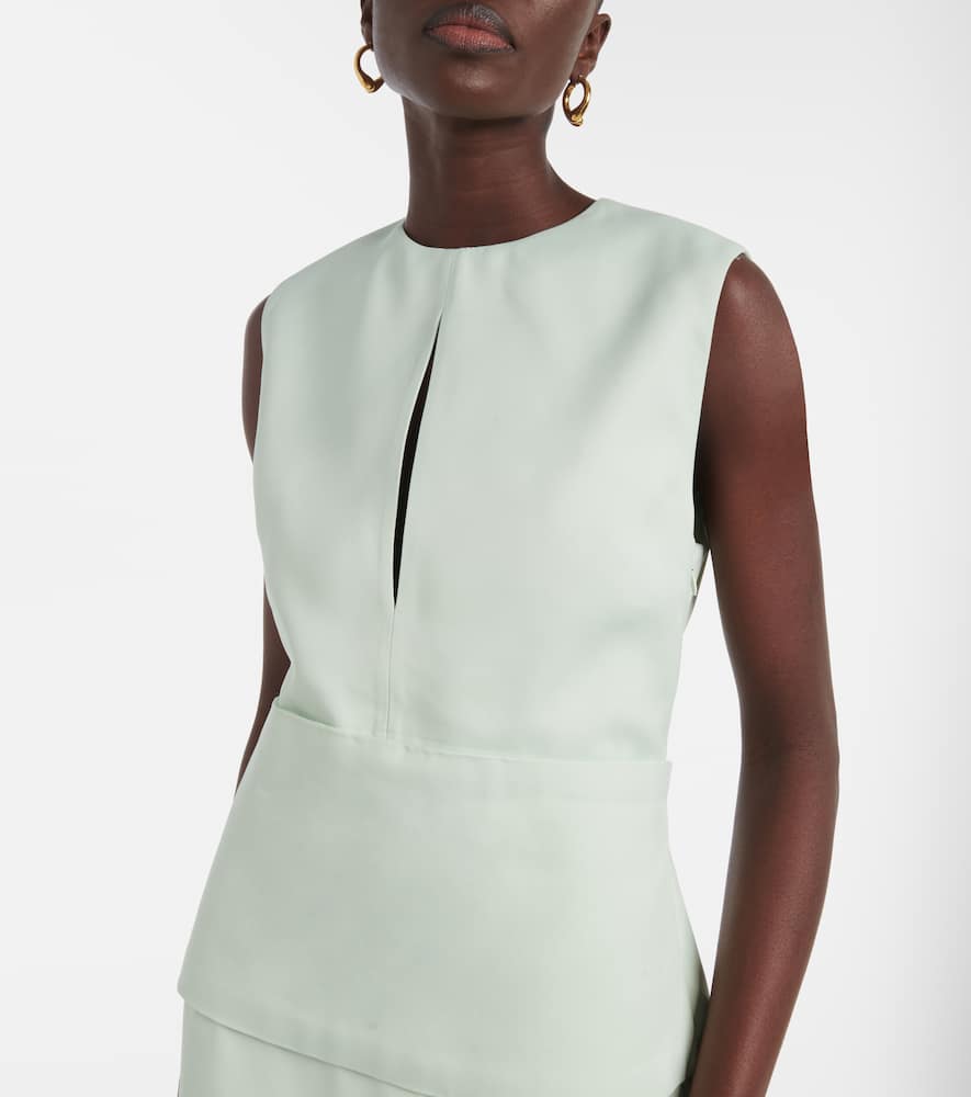 Cutout satin midi dress