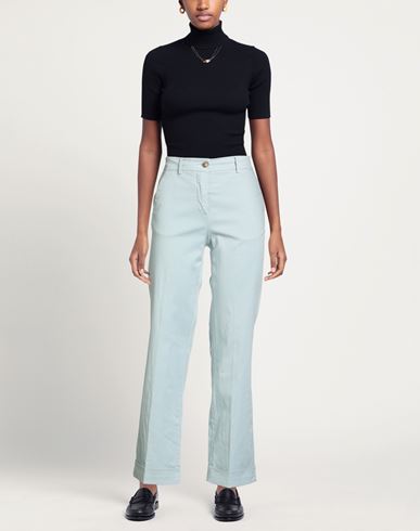 Woman Pants Sky blue Size 4 Cotton, Lycra, Elastane
