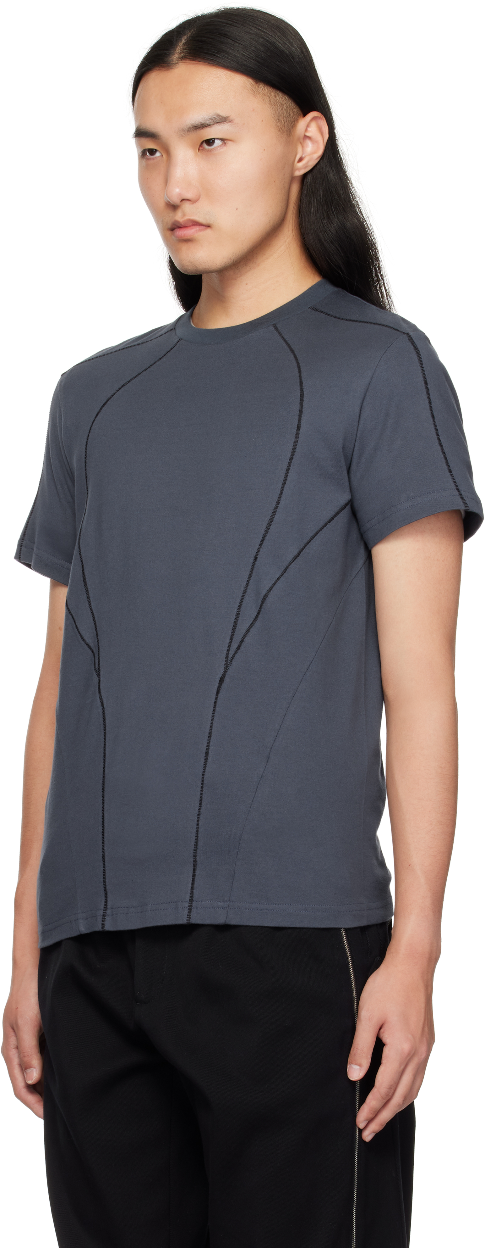 HYEIN SEO Blue Serger Stitch T-shirt