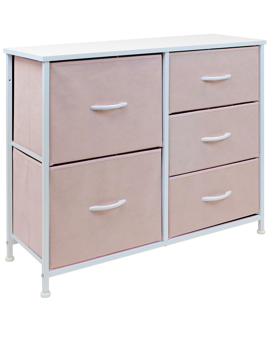 Pink Dresser With 5 Drawers