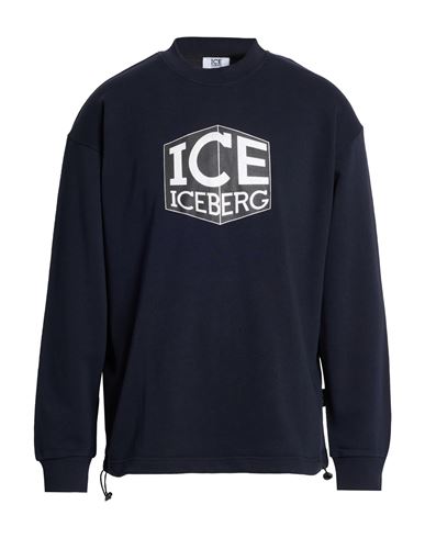Man Sweatshirt Navy Size M Cotton, Polyester