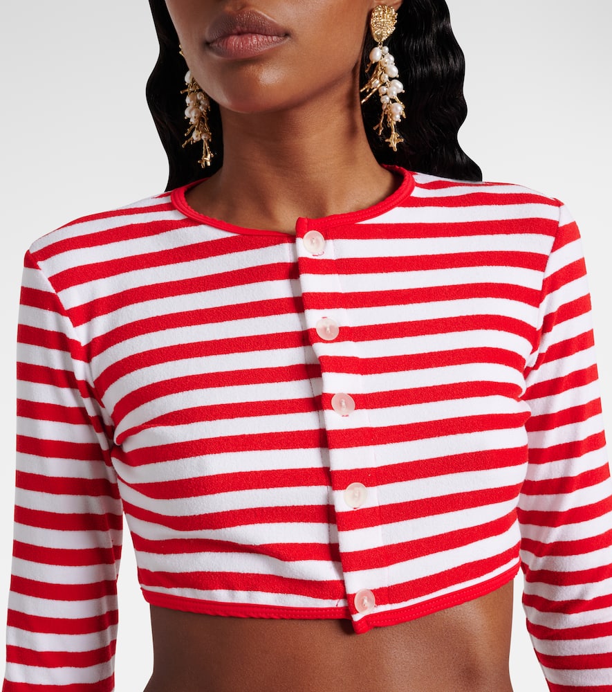 Striped cropped cardigan