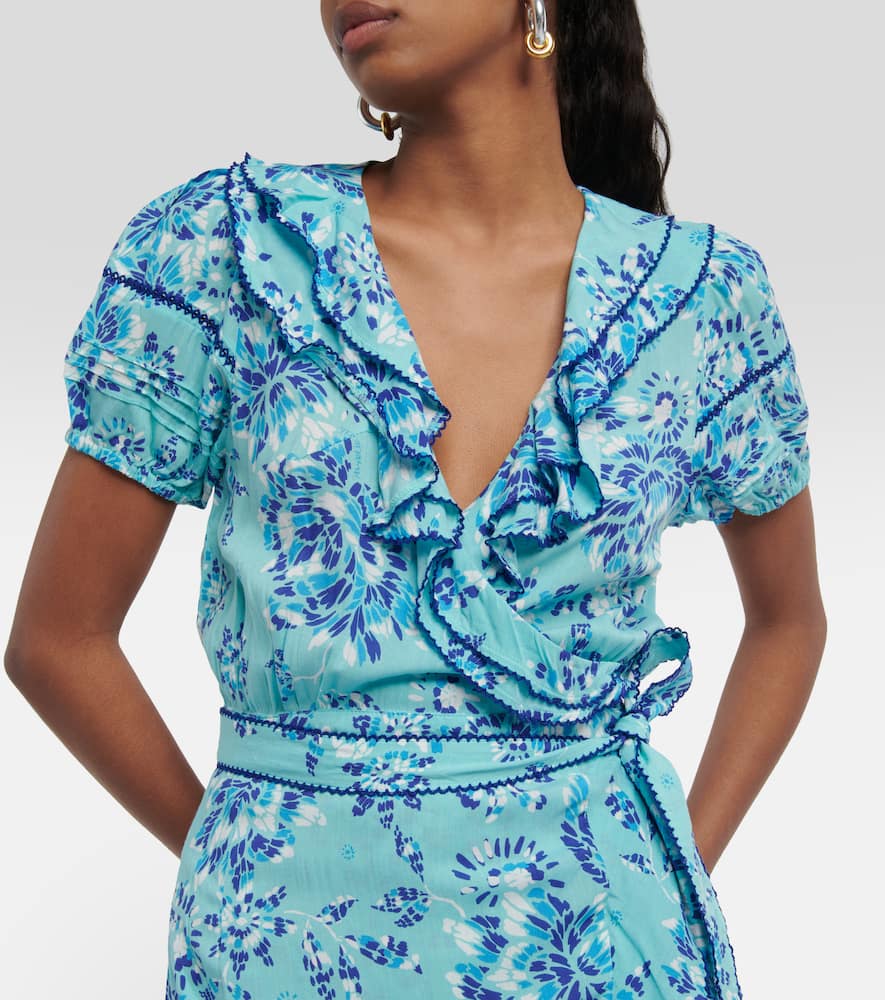 Poupette St Barth Aude printed wrap minidress