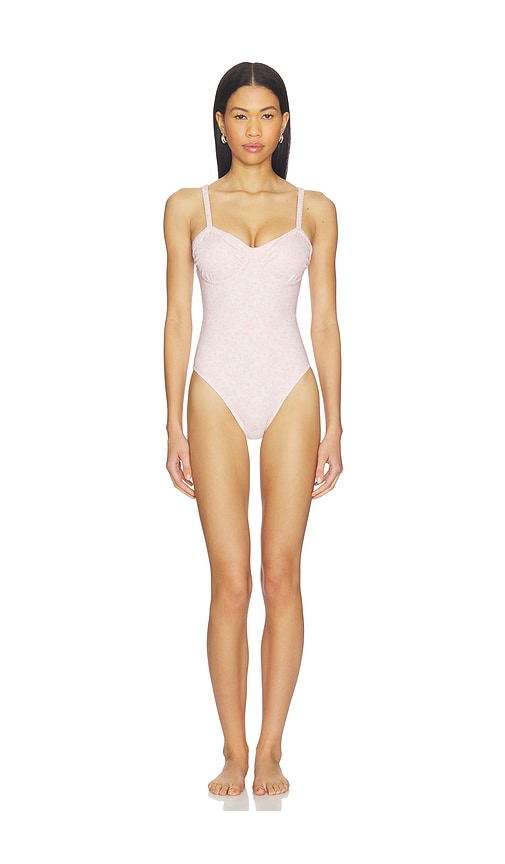LoveShackFancy Brooksie Swimsuit in Pink. - M also in L, S, XL