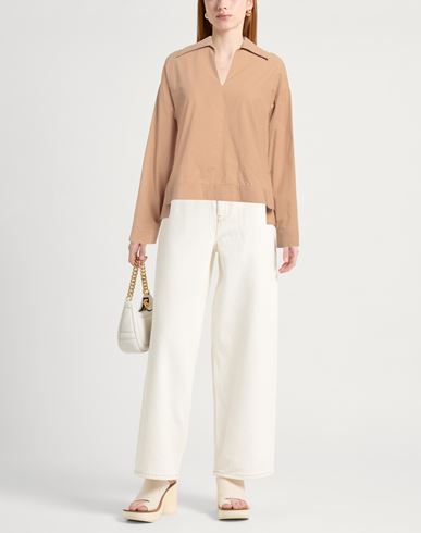 Woman Top Camel Size 4 Cotton