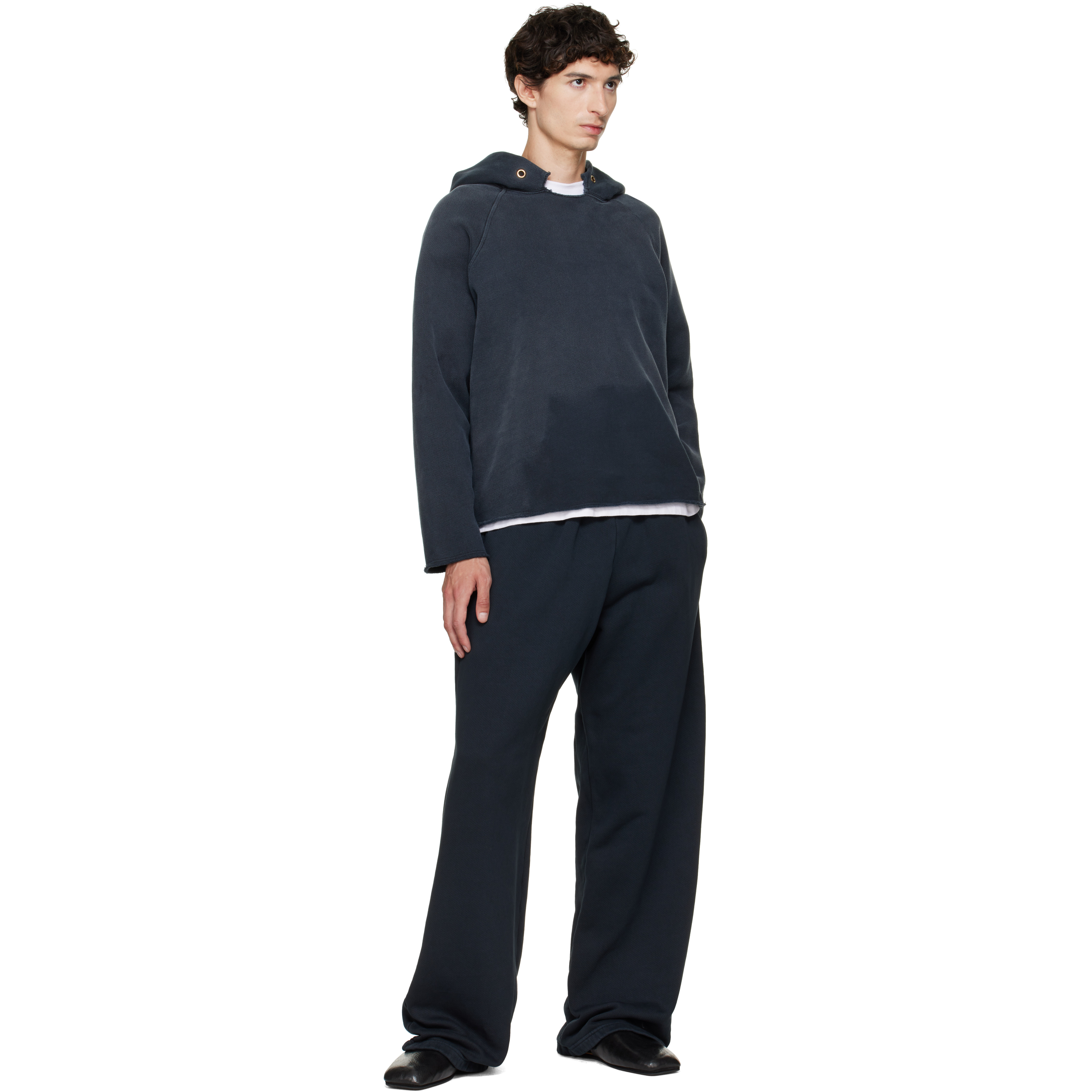 Black Heavyweight Raw Raglan Hoodie