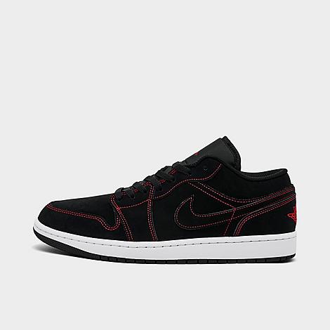 Men's Air Retro 1 Low Casual Shoes in Black/White/University Red