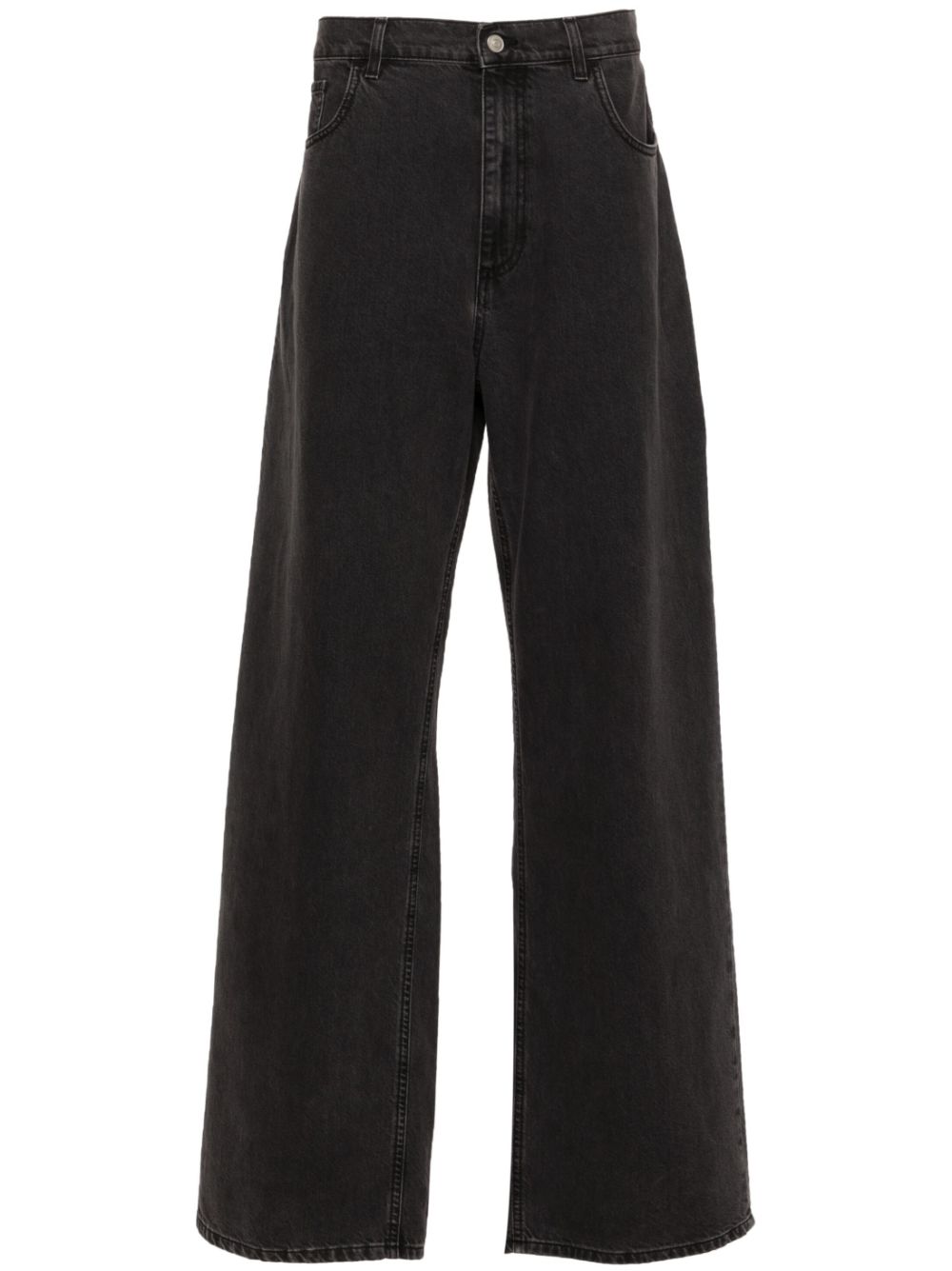 Buckle-detailed straight-leg jeans - Black