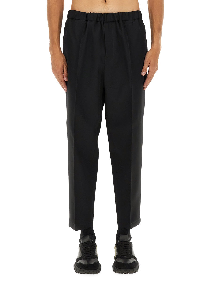Tapered Trousers in Wool Gabardine