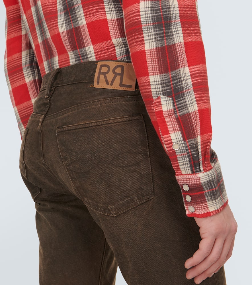 RRL Patched slim jeans