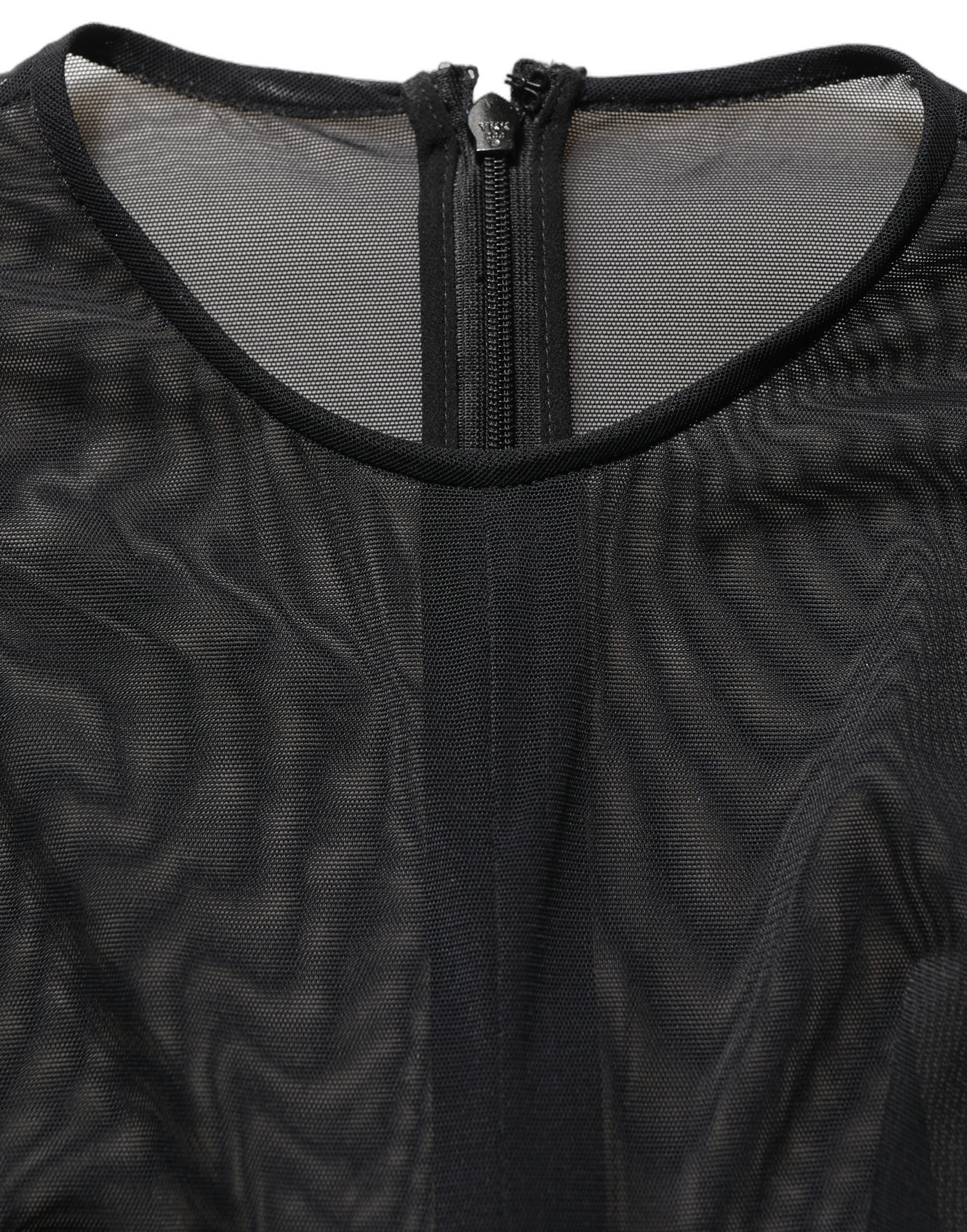 Sheer Fitted Maxi Dress — Black