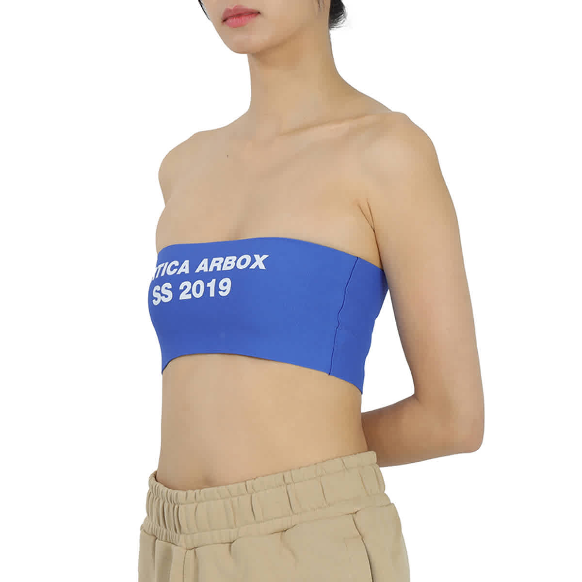 Blue Bandeau Top With Logo