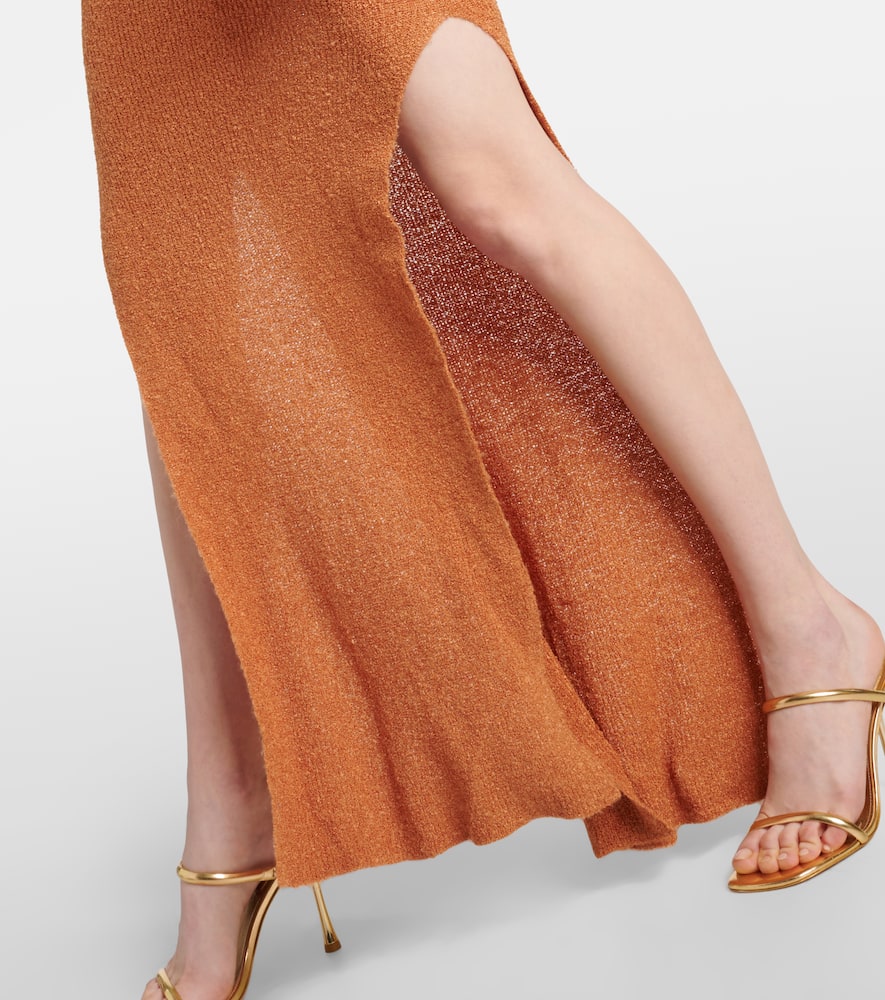Aya Muse Alula belted lamé maxi dress