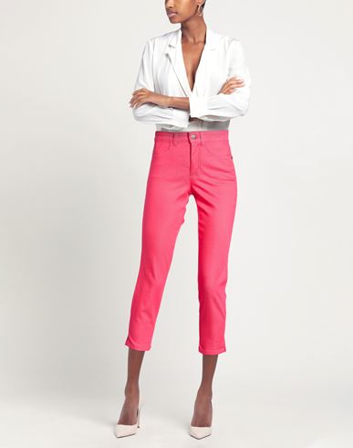 Woman Pants Fuchsia Size 2 Cotton, Polyamide, Elastane