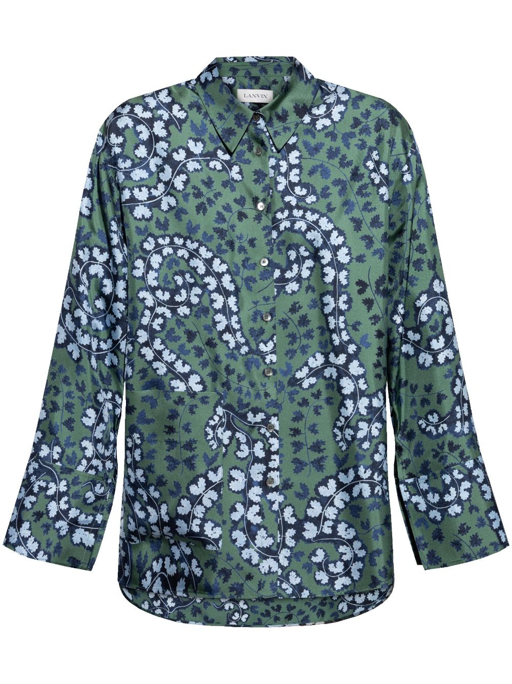 랑방 여성 printed shirt - Green RWSI00106057P25