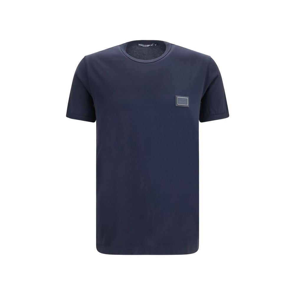 Logo-Patch Cotton T-Shirt — Navy