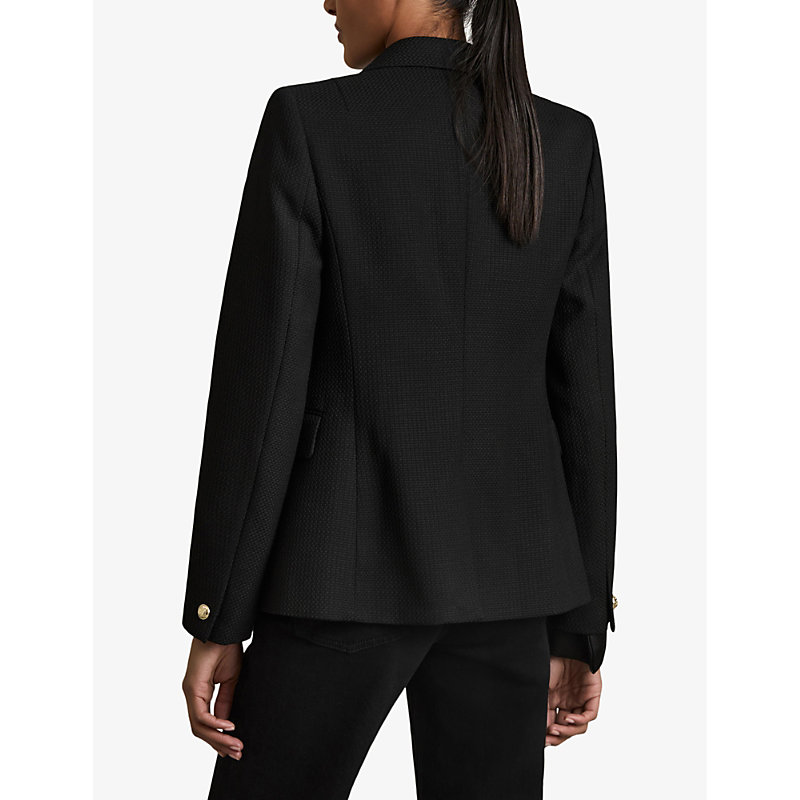 Womens Tally Double-Breasted Tailored Wool-Blend Blazer