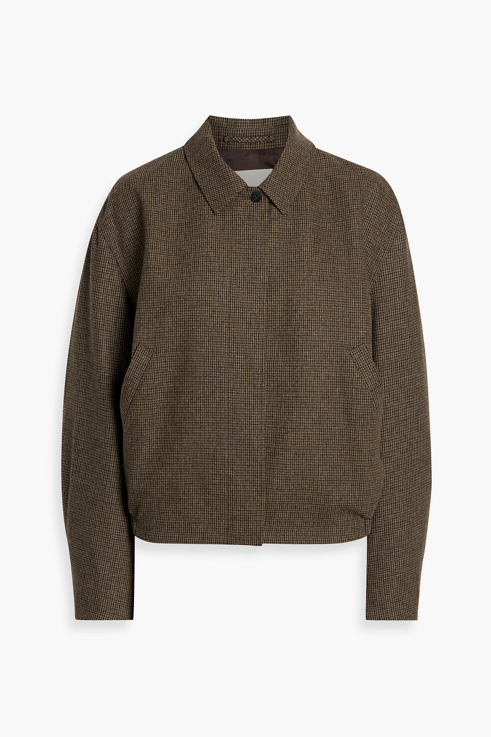 Houndstooth wool-blend jacket - Brown - FR 36