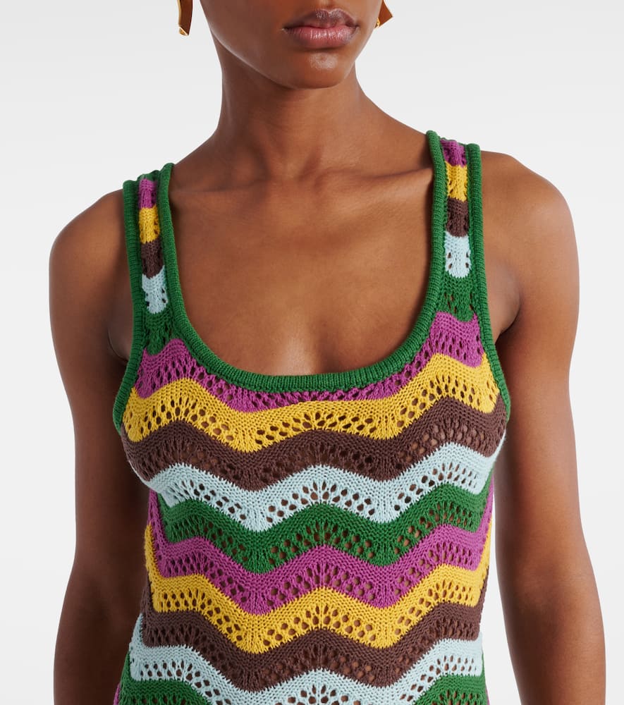 Lindsay striped crochet minidress