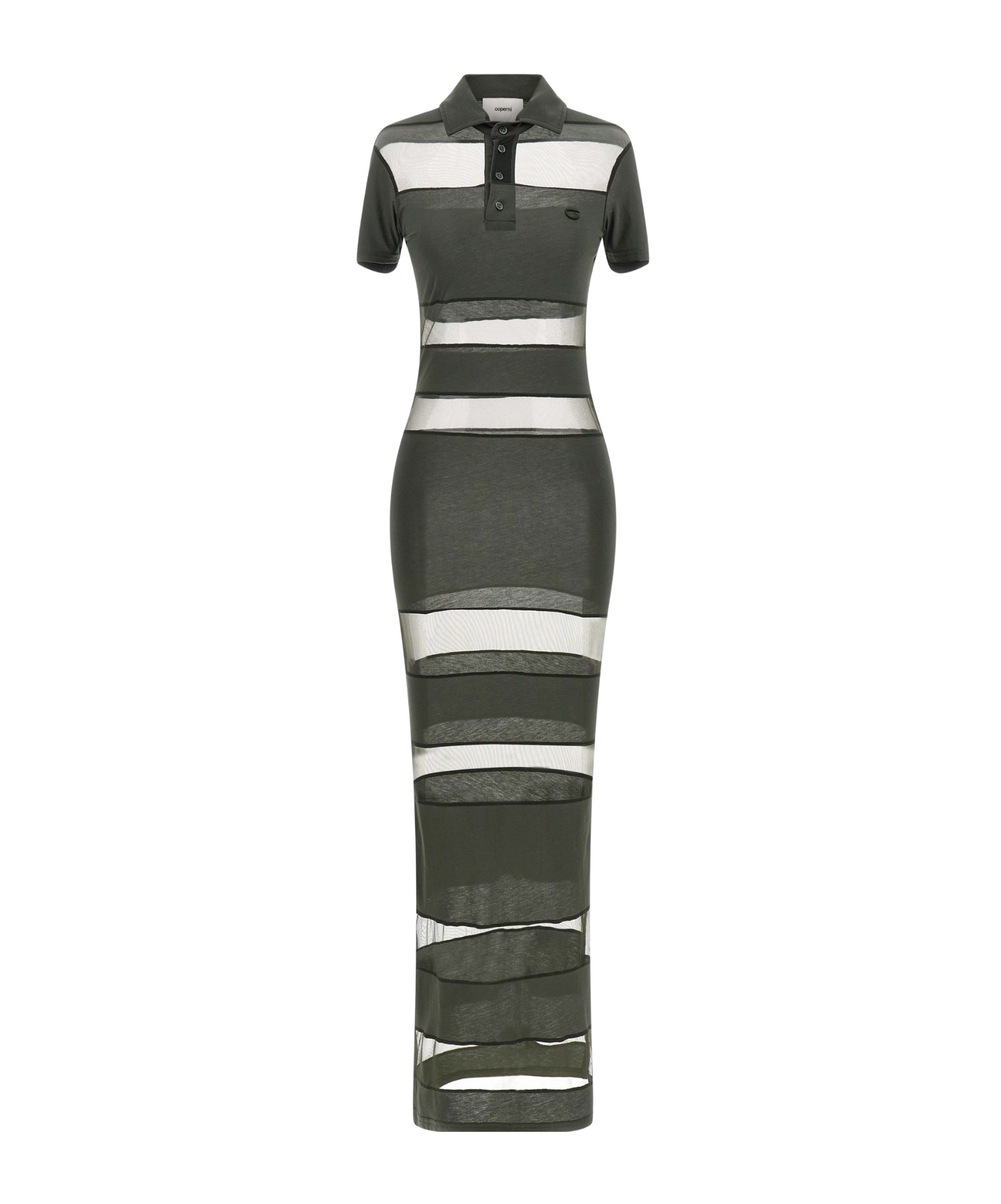 Striped Sheer Polo Dress