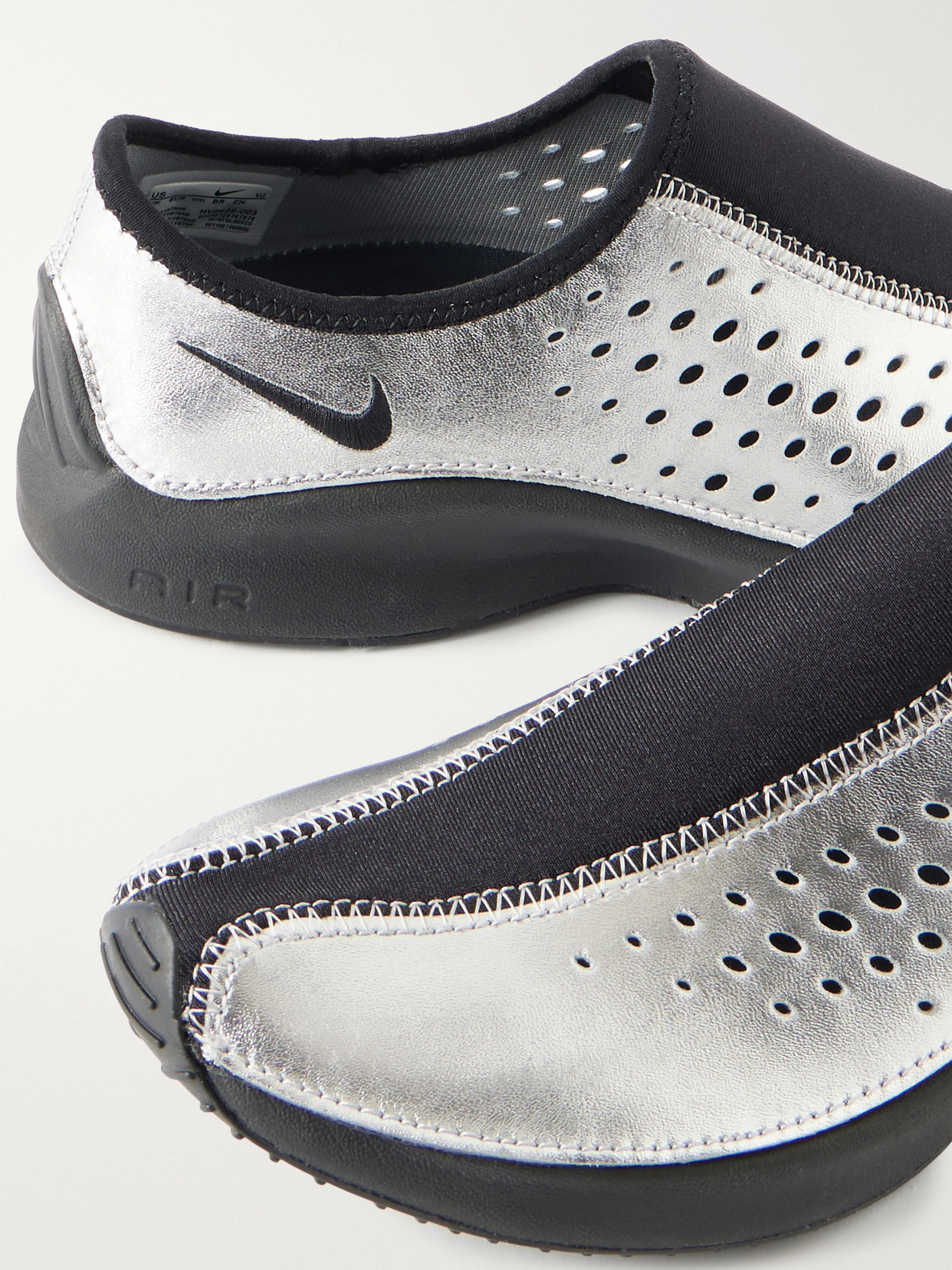 Superfly Suede And Perforated Metallic Leather Slip-on Sneakers - Silver