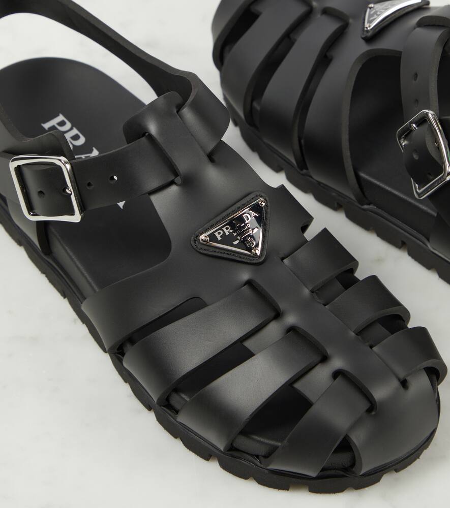 Prada Logo fisherman sandals