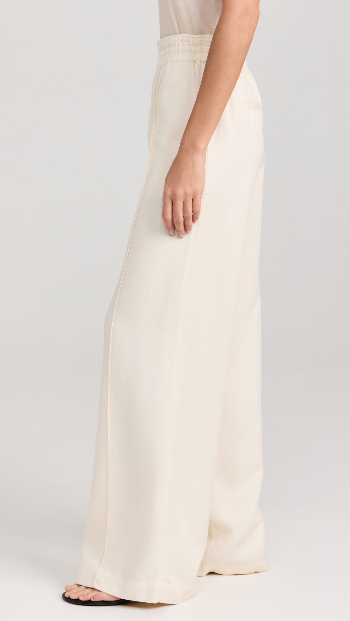 Harper Pants with Elastic Waistband Soft Vanilla