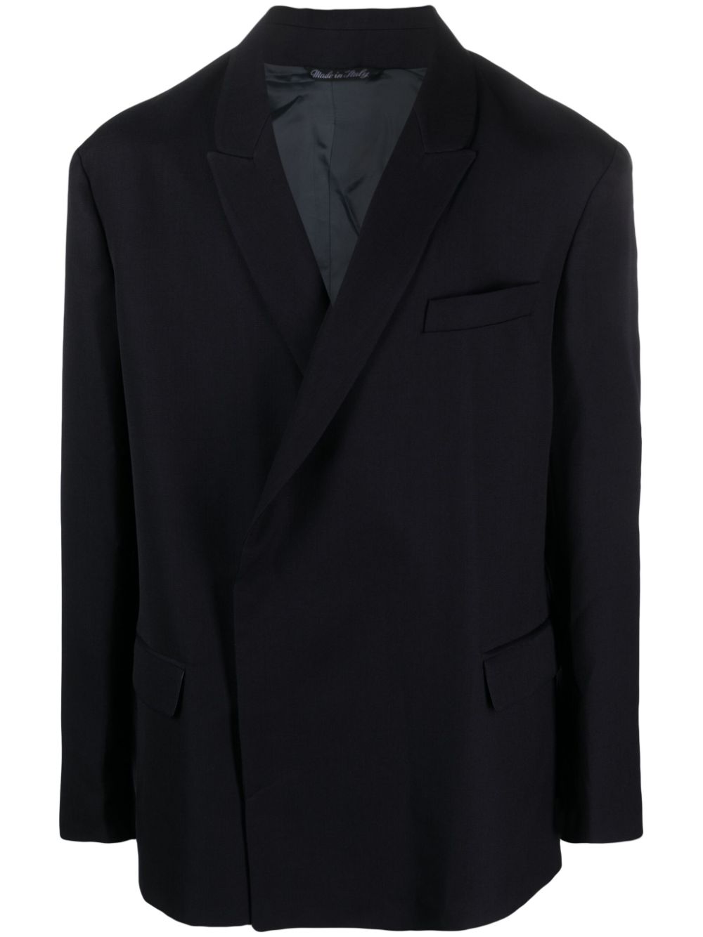 Notch-lapels single-breasted blazer - Blue
