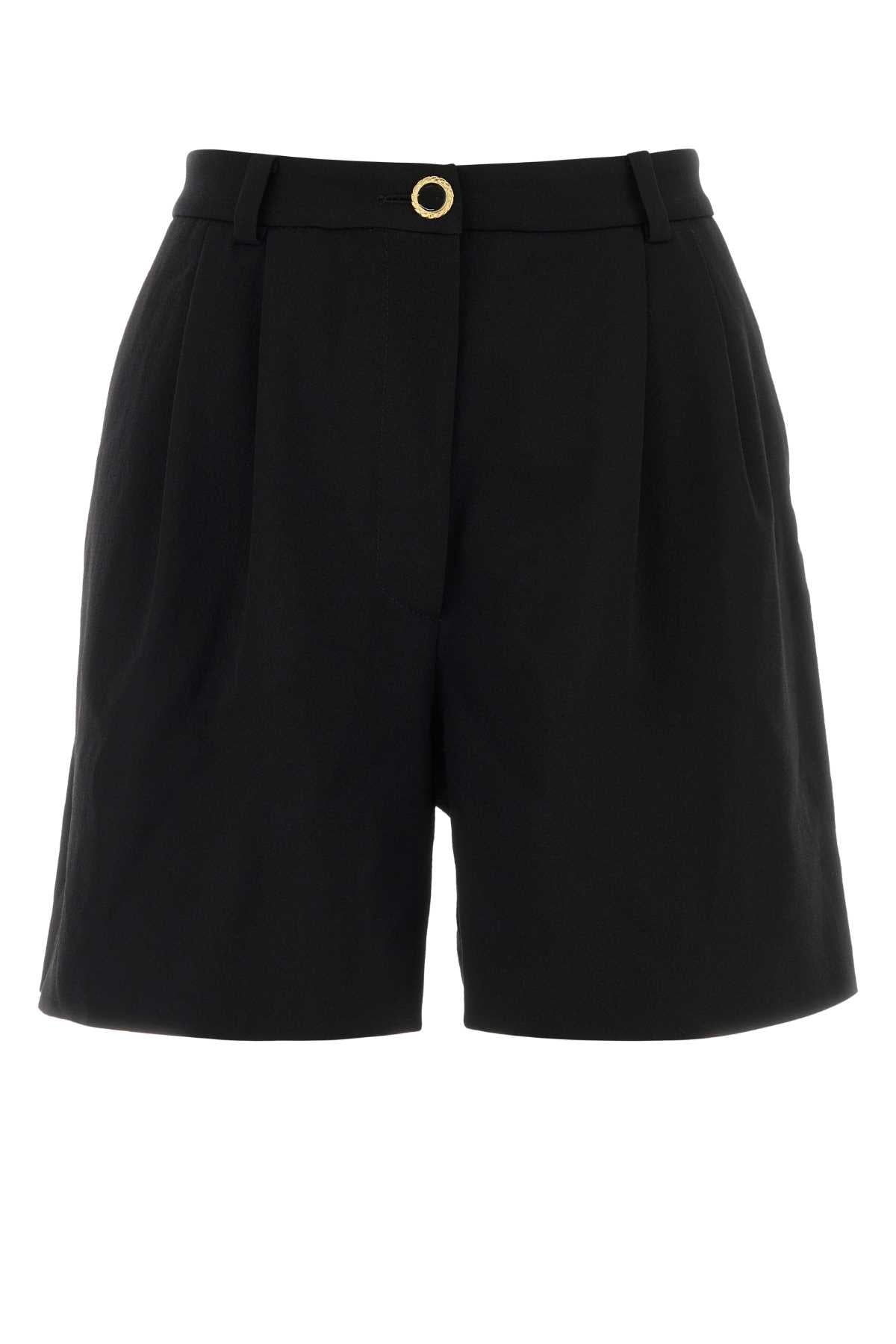 Crepe Bermuda Shorts — Black