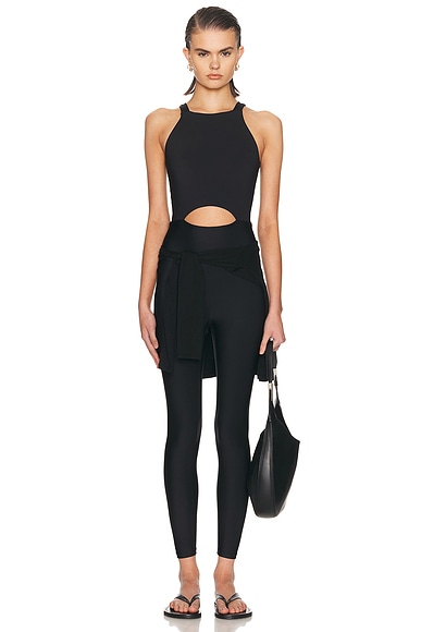 YEAR OF OURS Recycled Cut Out Onesie in Black.  XS. Also in L, M