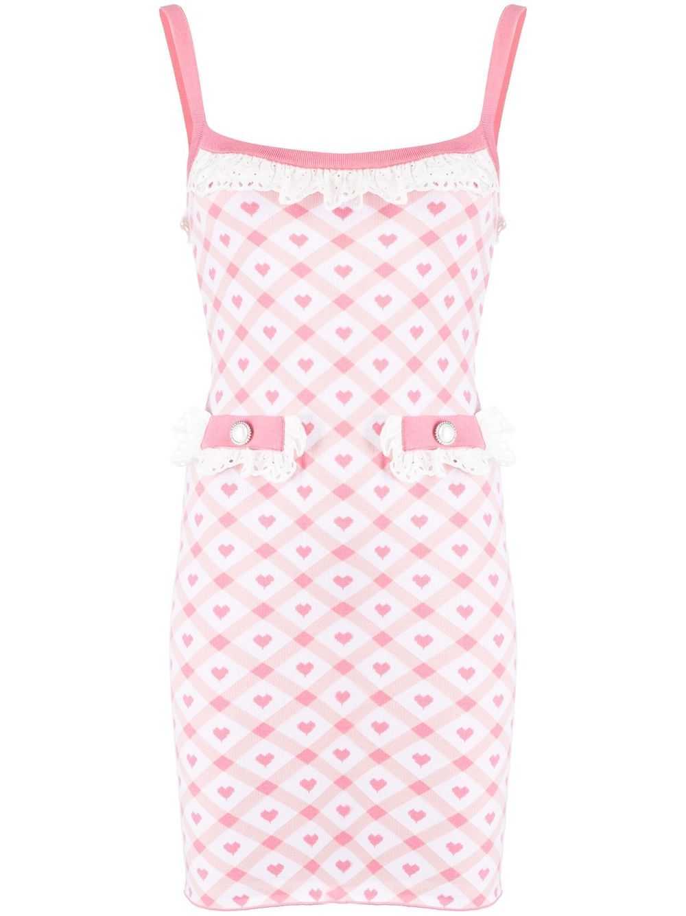 Heart-print knit minidress - Pink