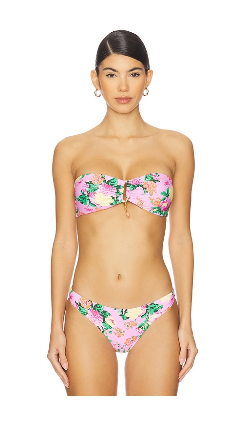 PQ Detail Bandeau Bikini Top inDahlia in Pink. - L also in