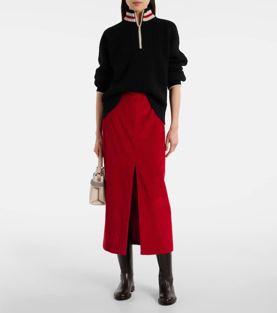 Cotton midi skirt