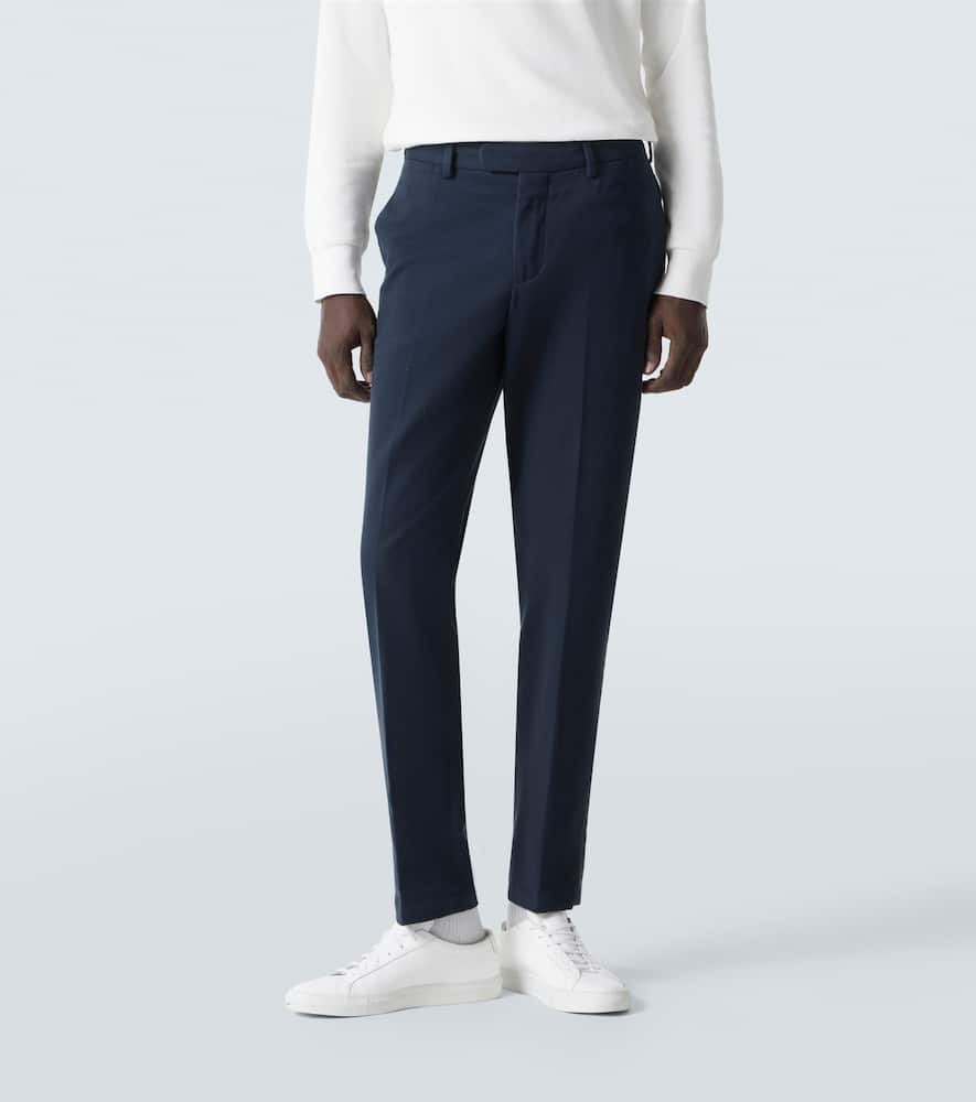 Cotton twill slim pants