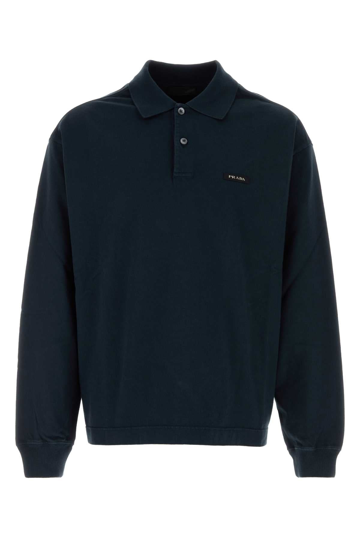 Cotton Logo Polo Shirt — Navy