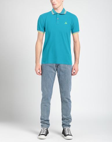 Man Polo shirt Turquoise Size XS Cotton, Elastane